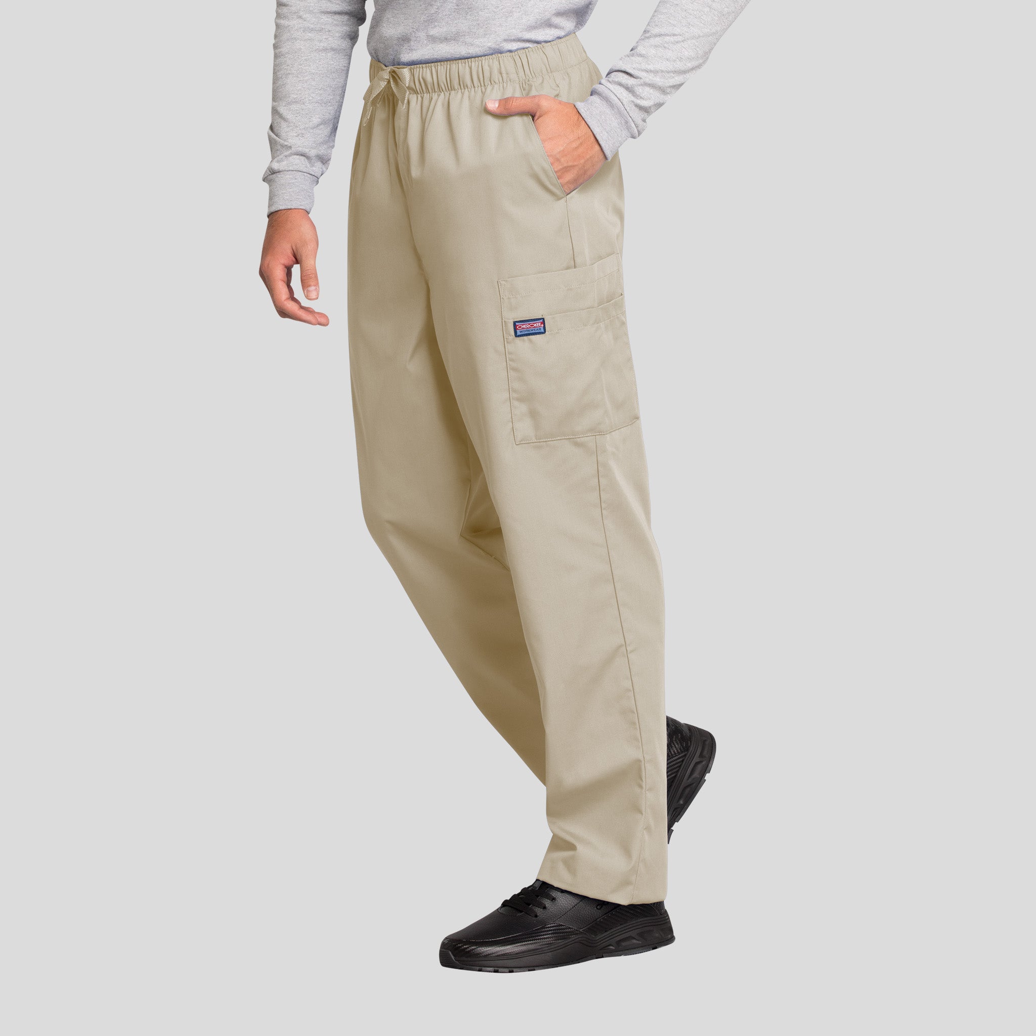 Men's Drawstring Cargo Scrub Pant | Khaki