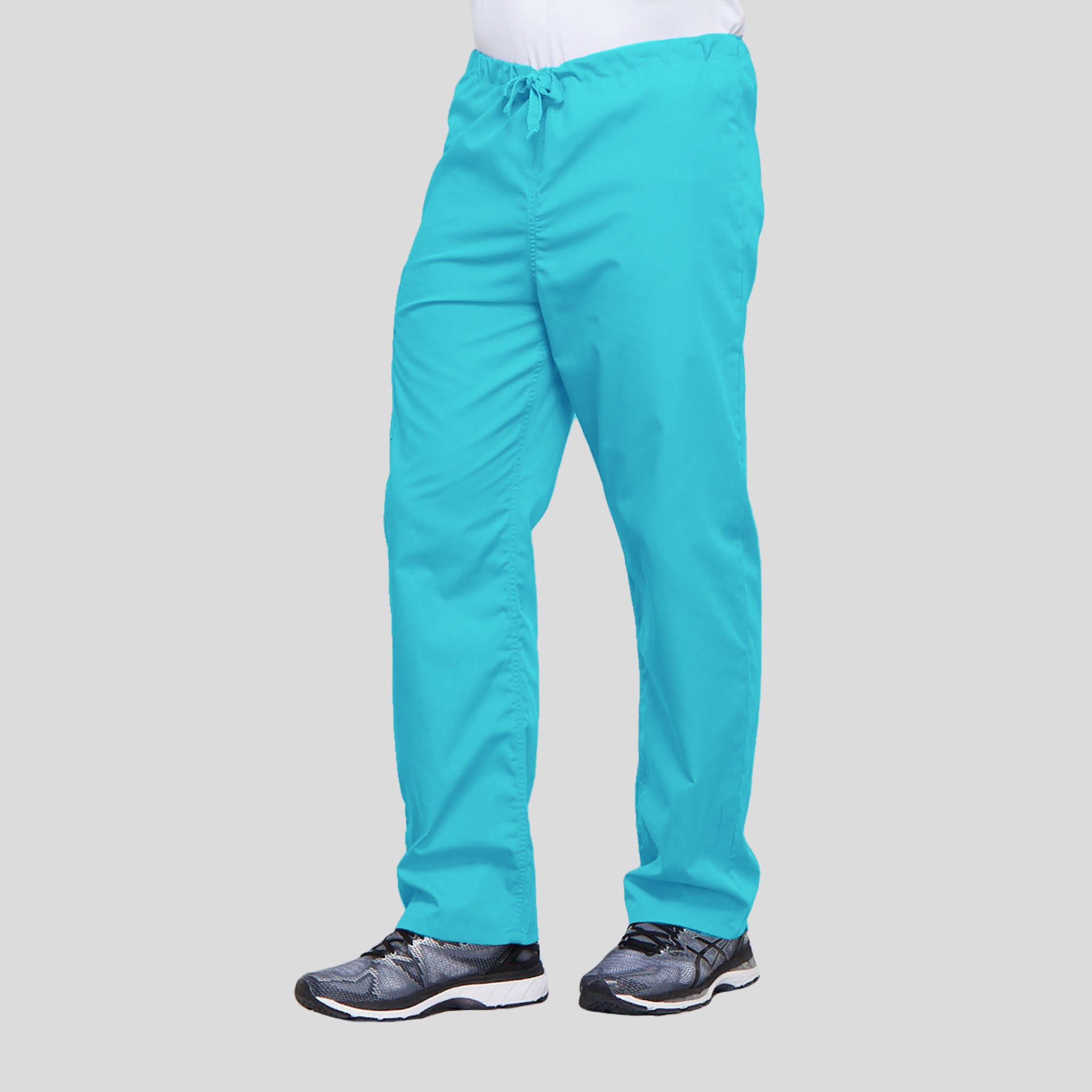 Unisex Drawstring Cargo Scrub Pant | Turquoise