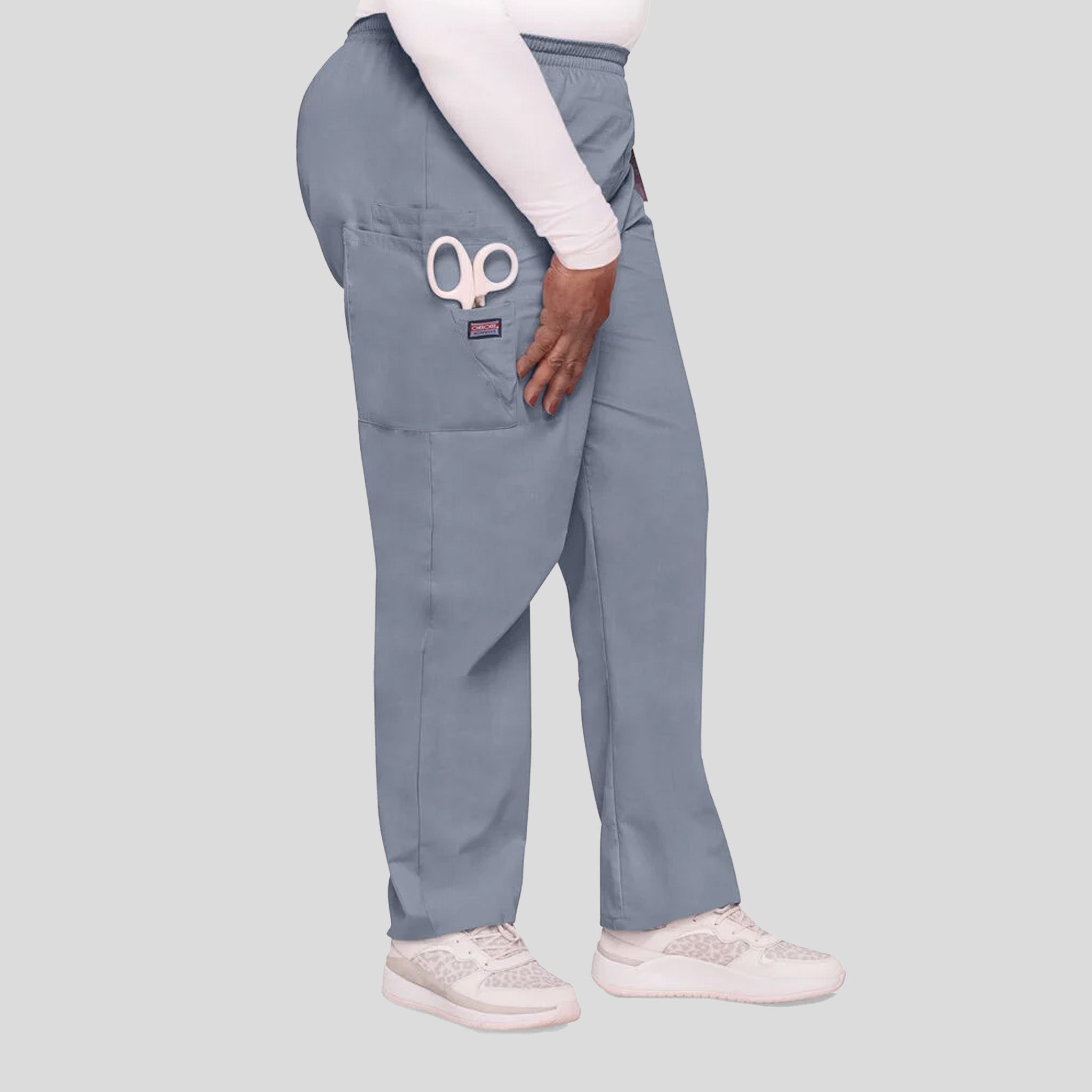 Elastic Waist Utility Scrub Pant | Grey