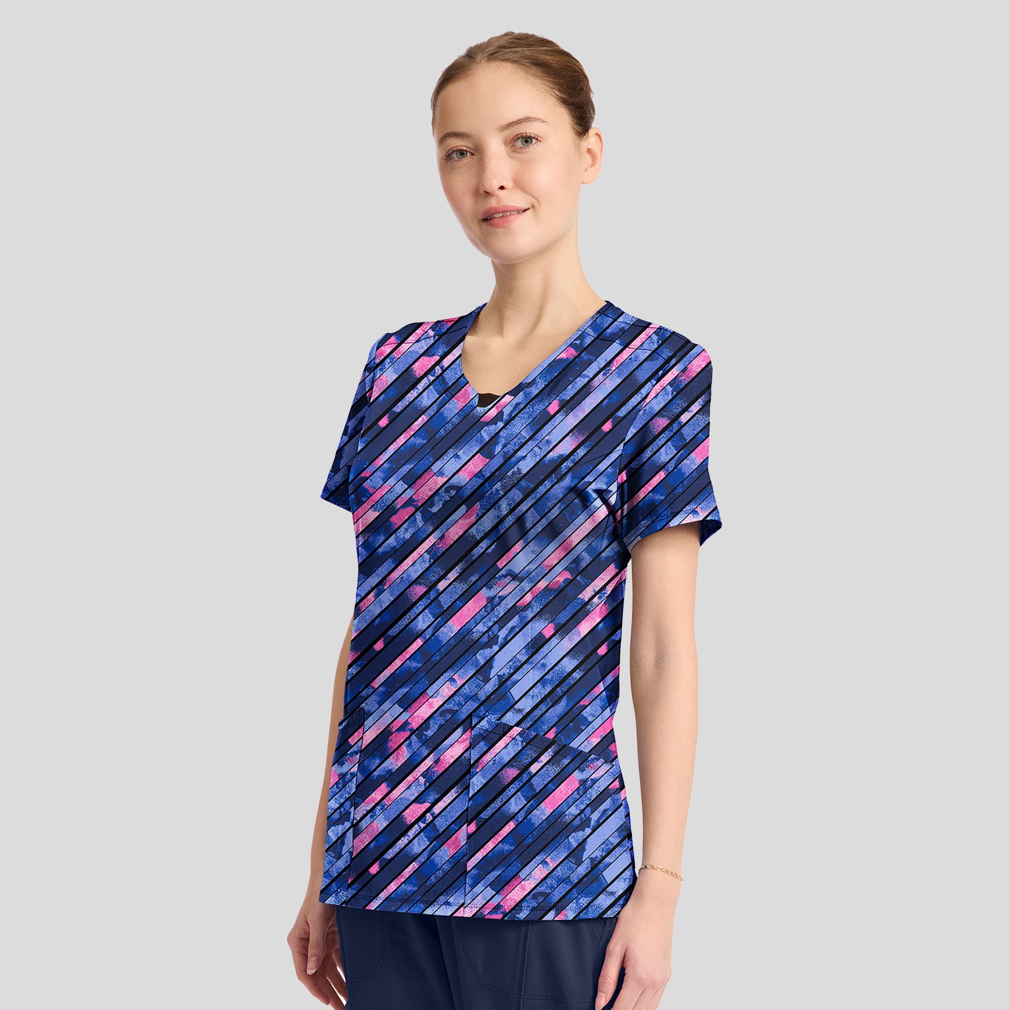 Staggered Marble Print Top