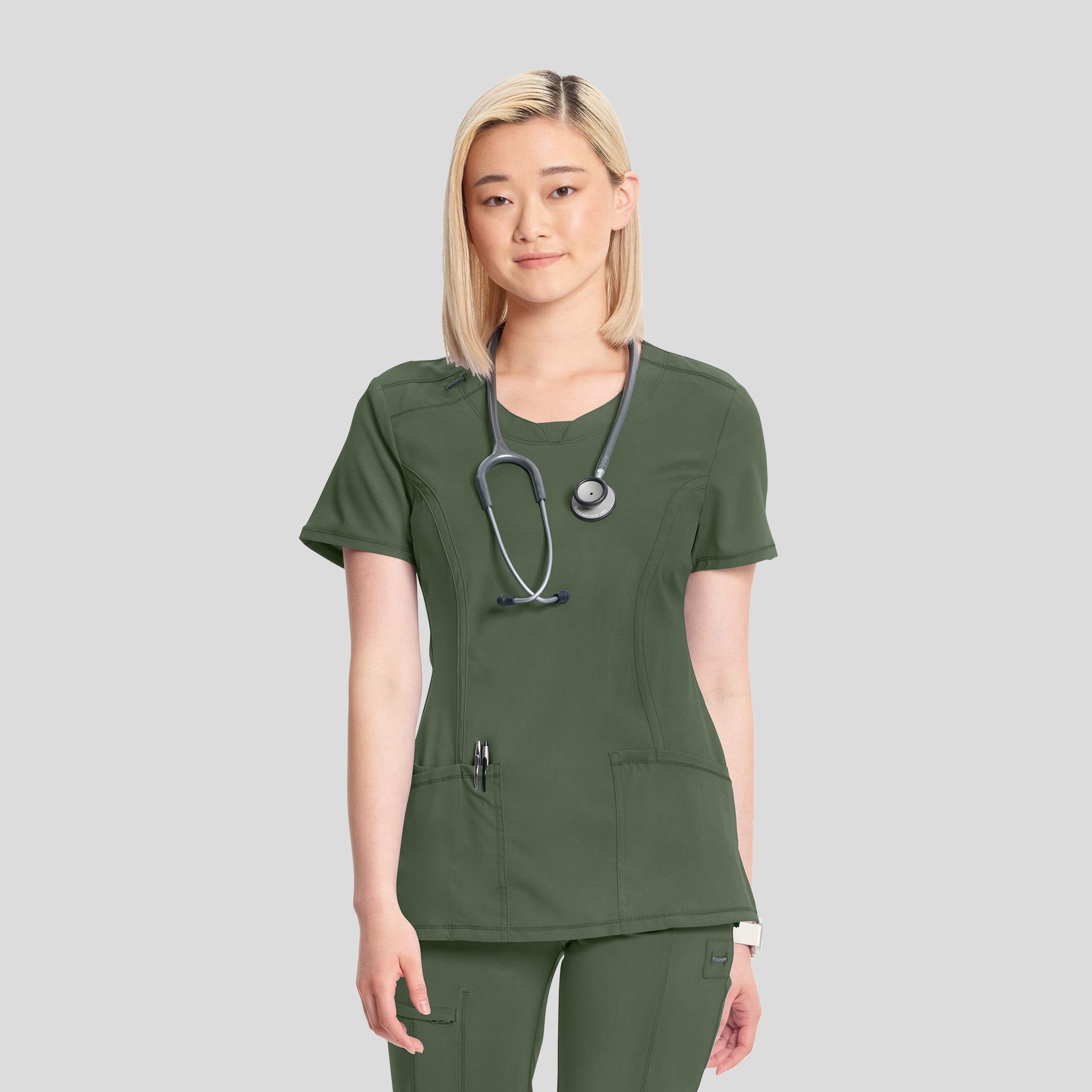 Women's Round Neck Top | Olive