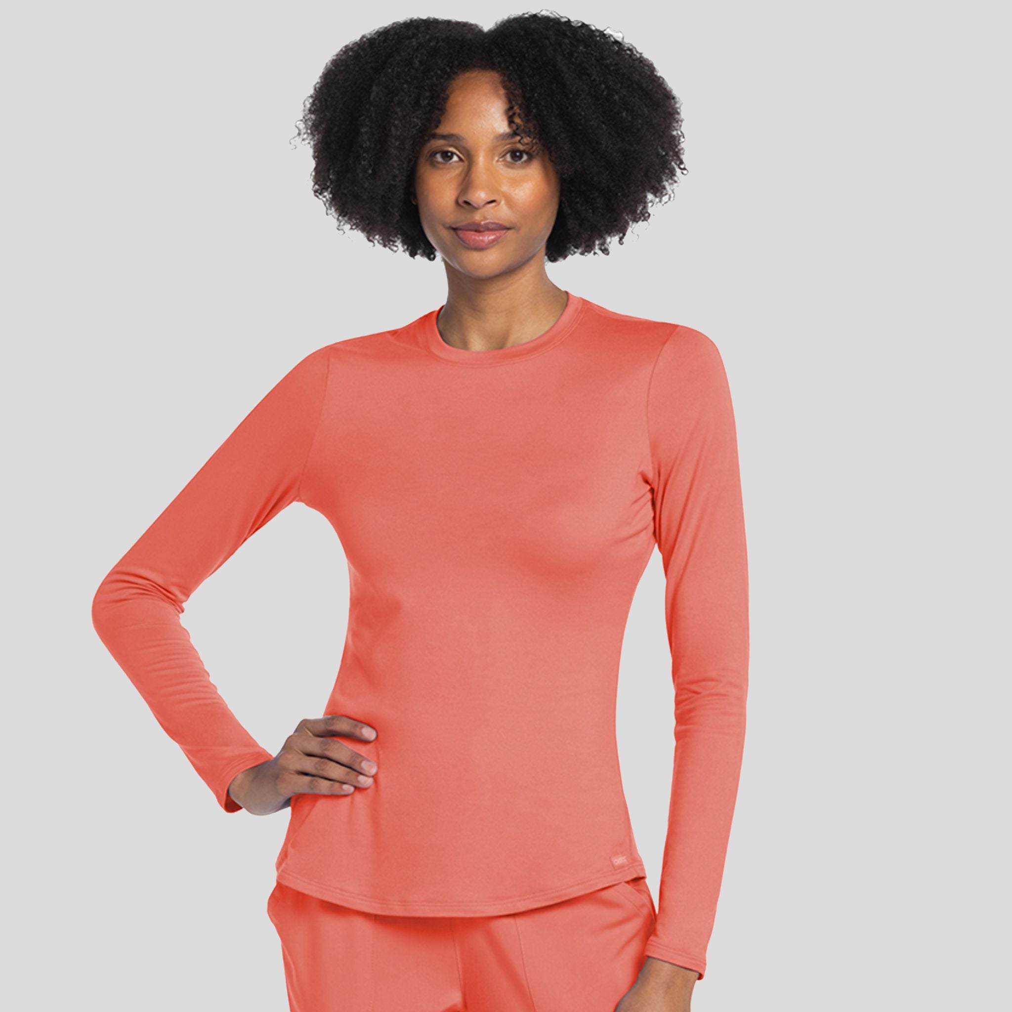 Long Sleeve Underscrub Knit Tee | Coral