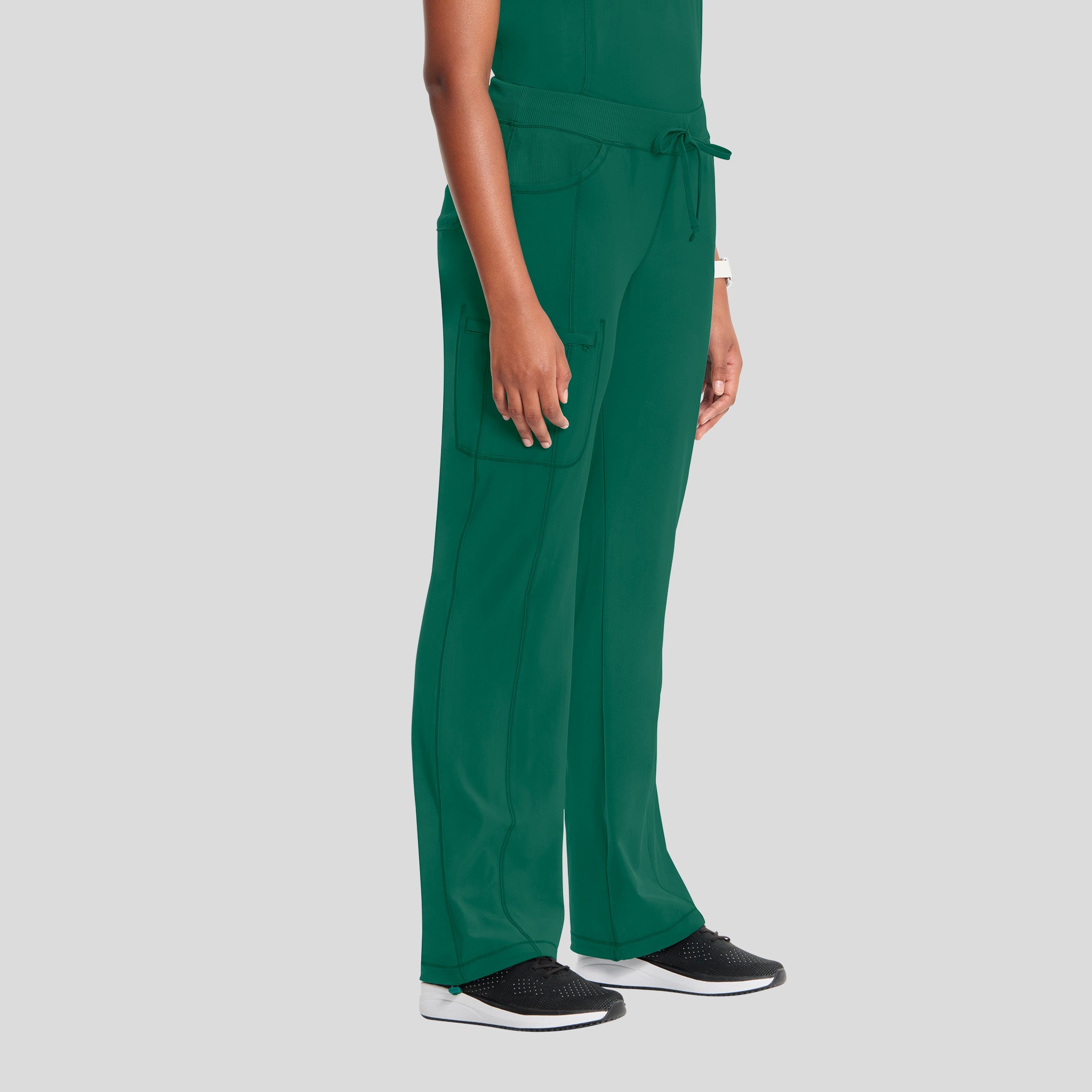 Rib Knit Drawstring Waist Scrub Pant | Hunter