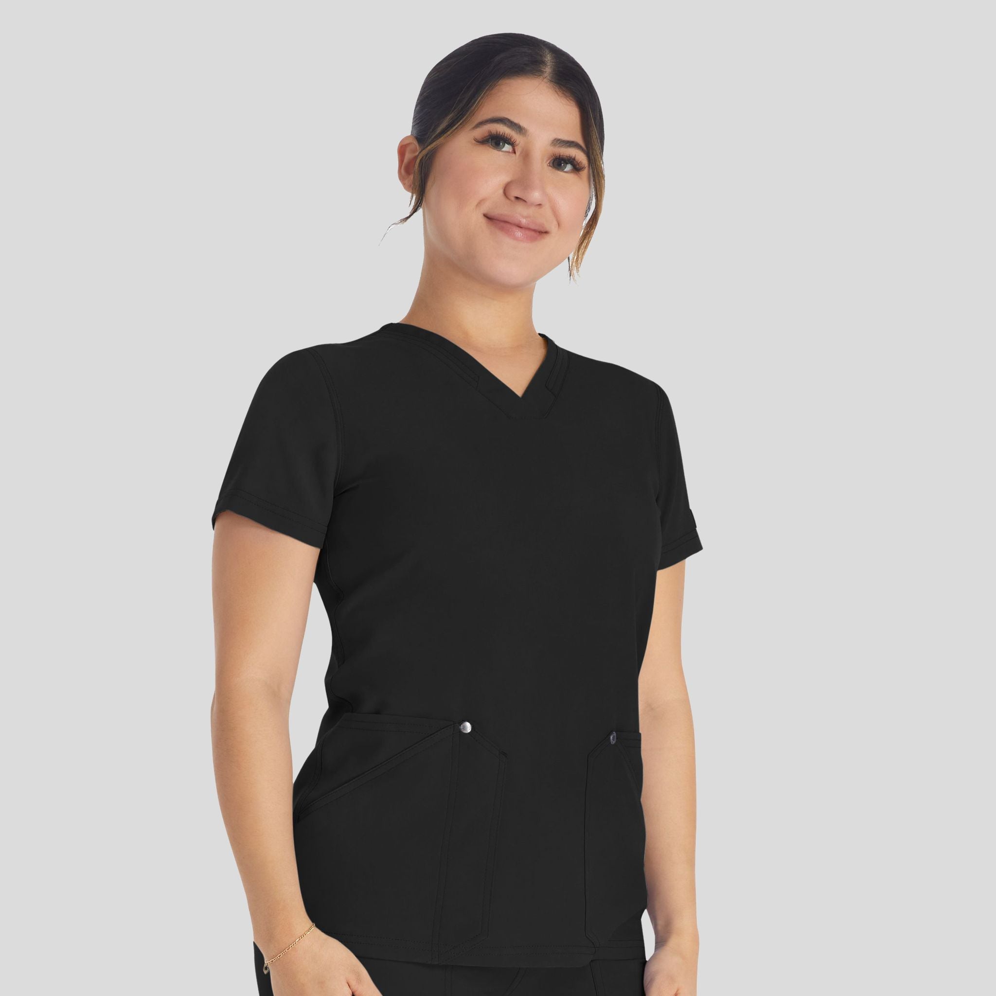 Women's V-Neck Scrub Top | Black