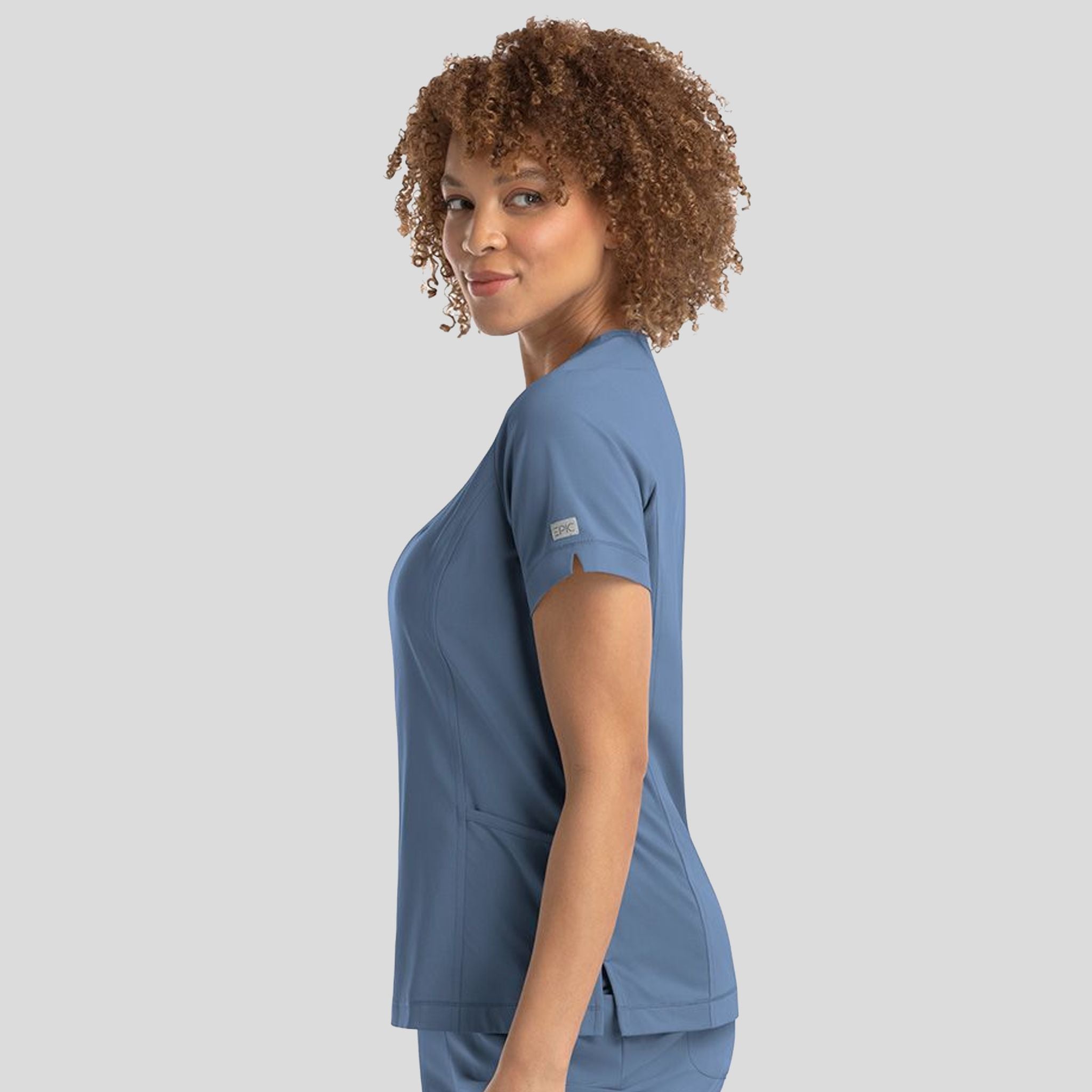 Notched Crew Neck Top | Glazier Lake