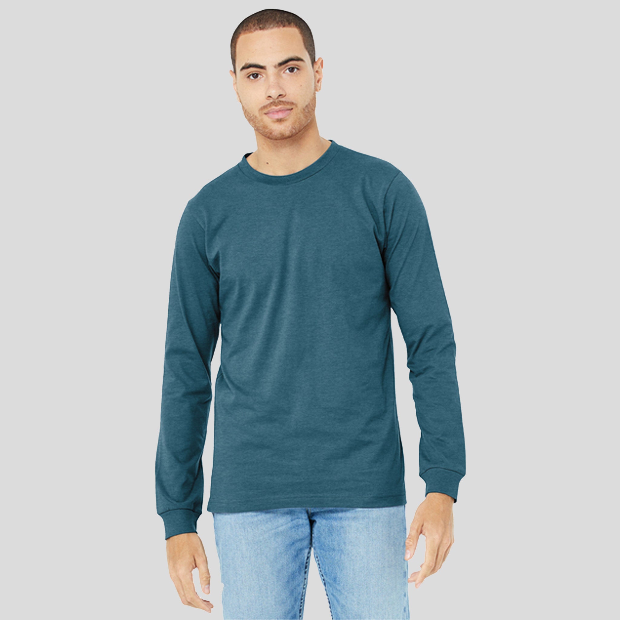 Unisex Heather CVC Long Sleeve Tee | Heather Deep Teal