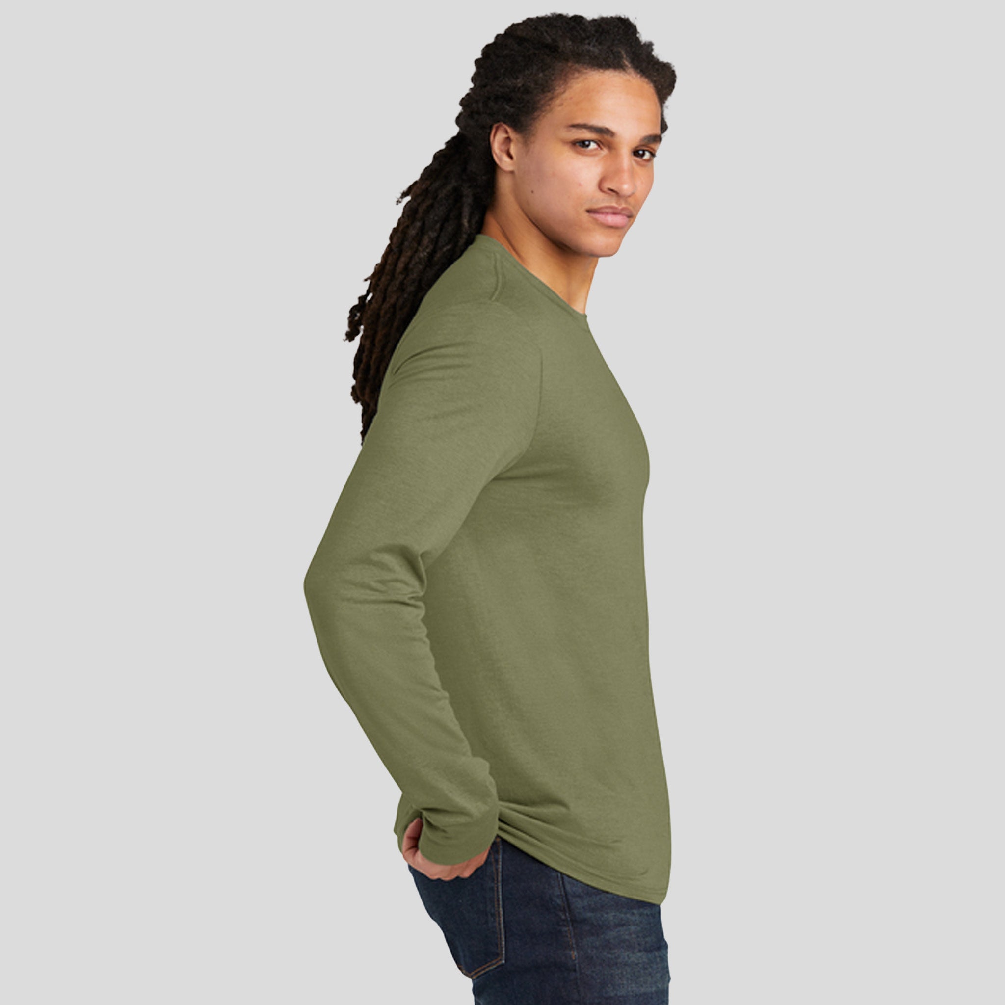 Perfect Tri® Long Sleeve Tee | Military Green Frost