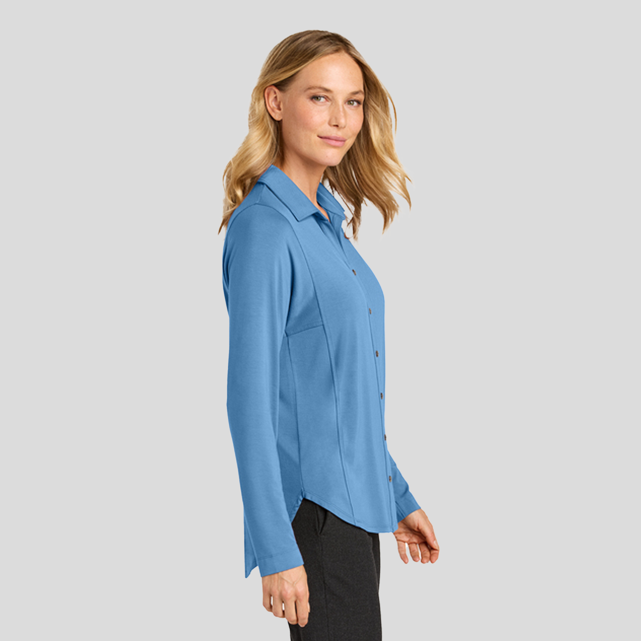 Women’s Luxe Knit Button Tunic | Carolina Blue