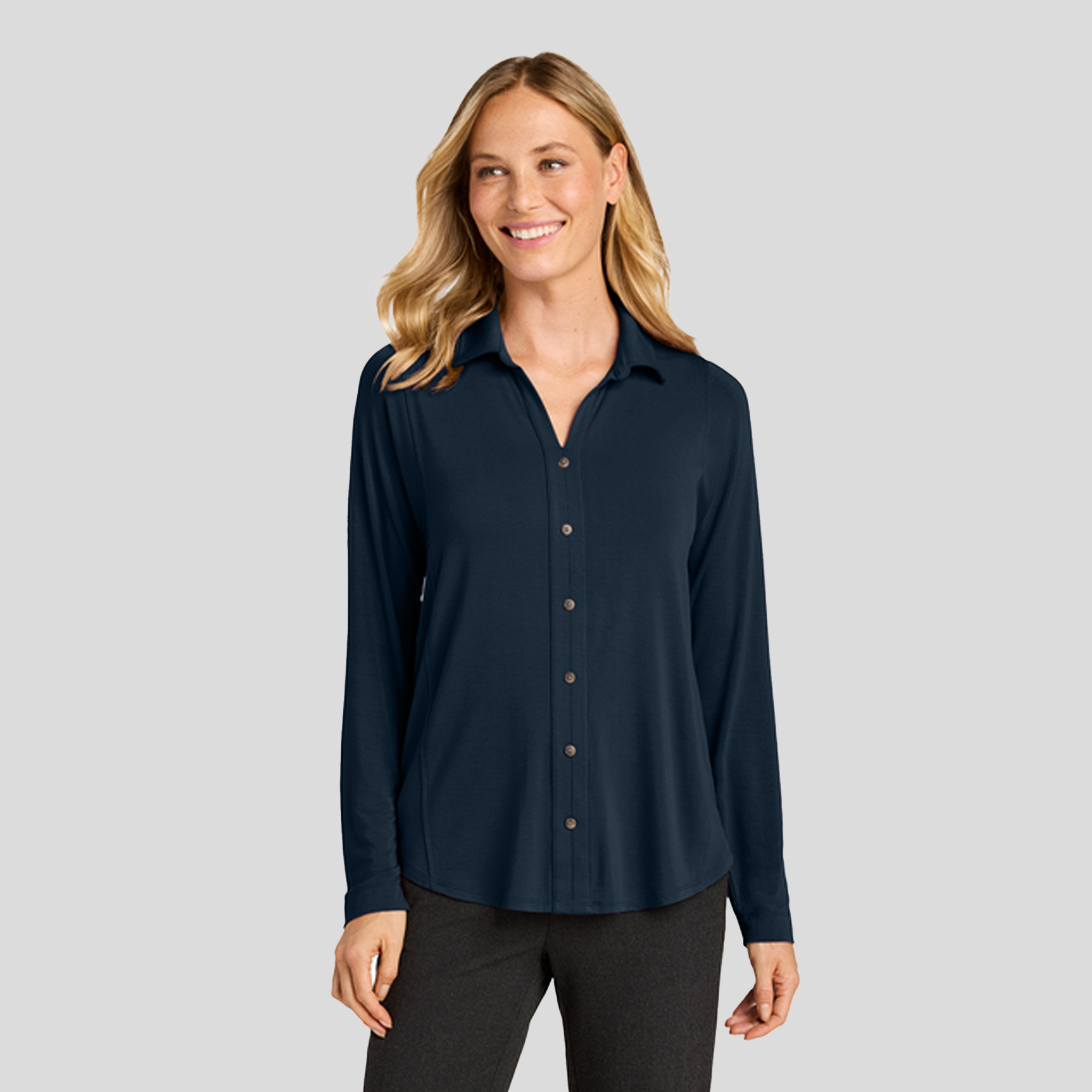 Women’s Luxe Knit Button Tunic | River Blue Navy