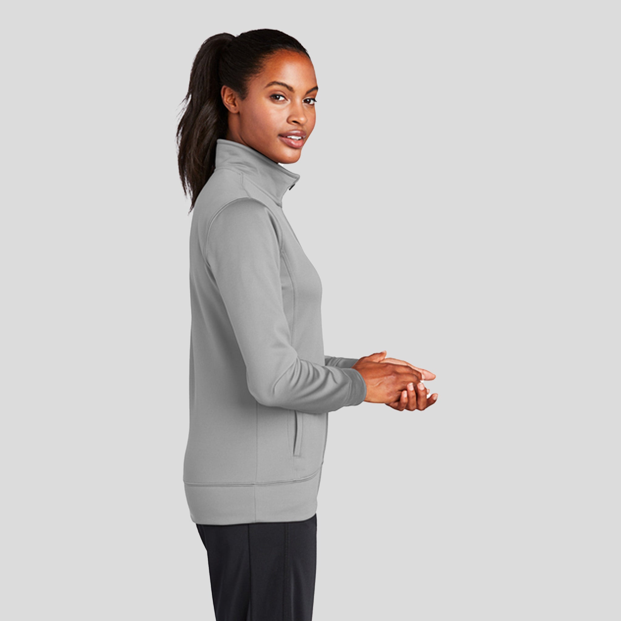 Women's Sport-Wick® Fleece Full-Zip Jacket | Silver