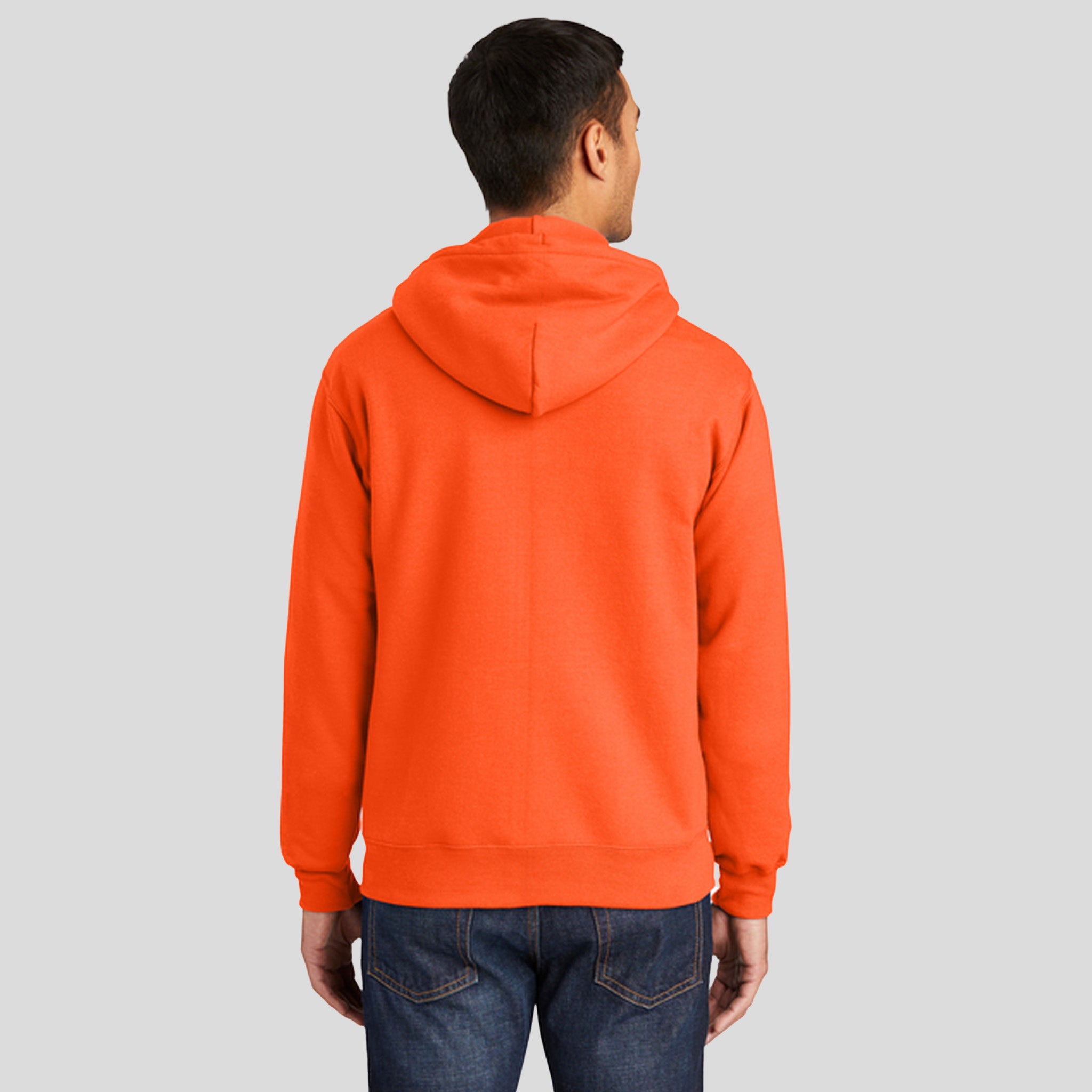 Tall Essential Fleece Full-Zip Hooded Sweatshirt  | Safety Orange