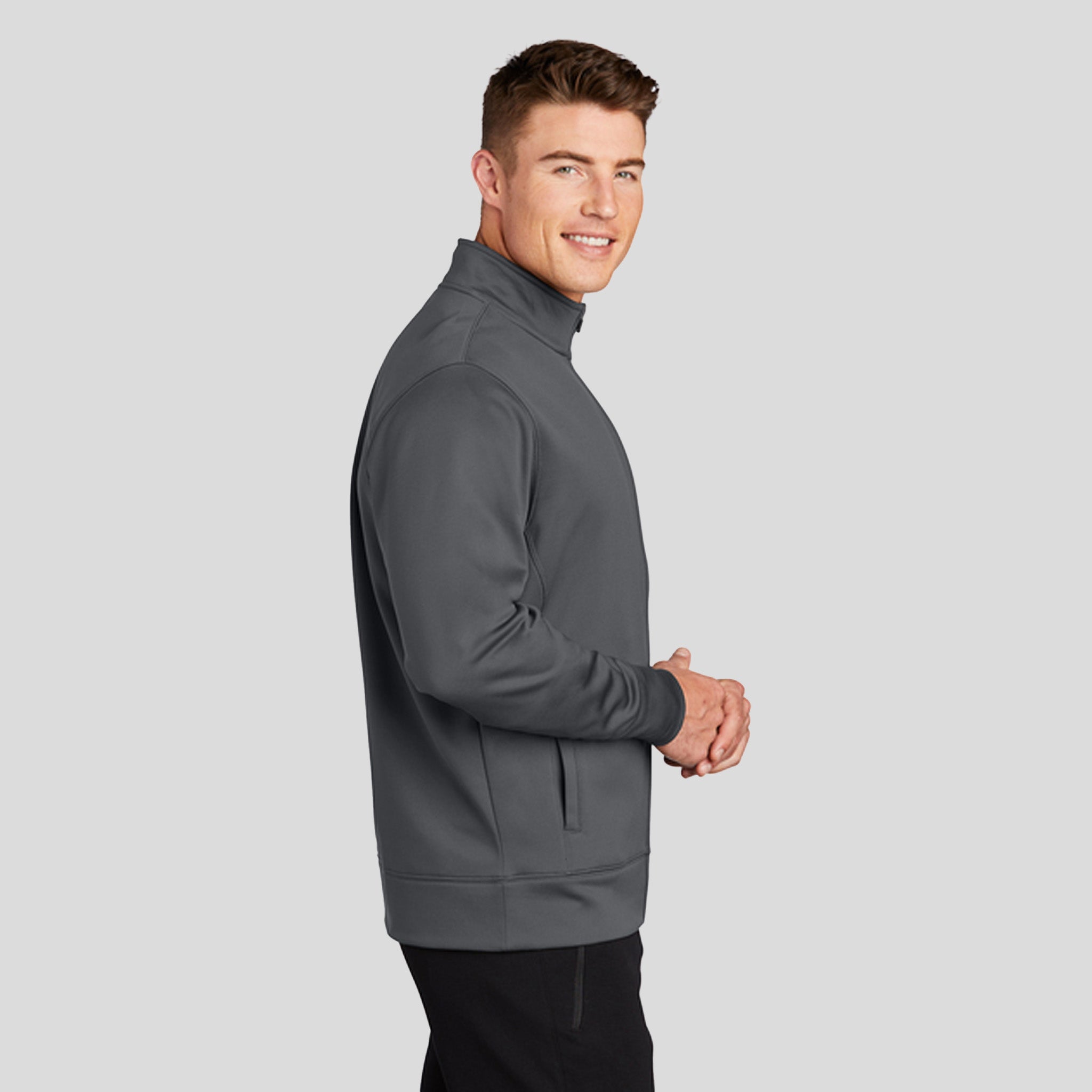 Sport-Wick® Fleece Full-Zip Jacket | Dark Smoke Grey
