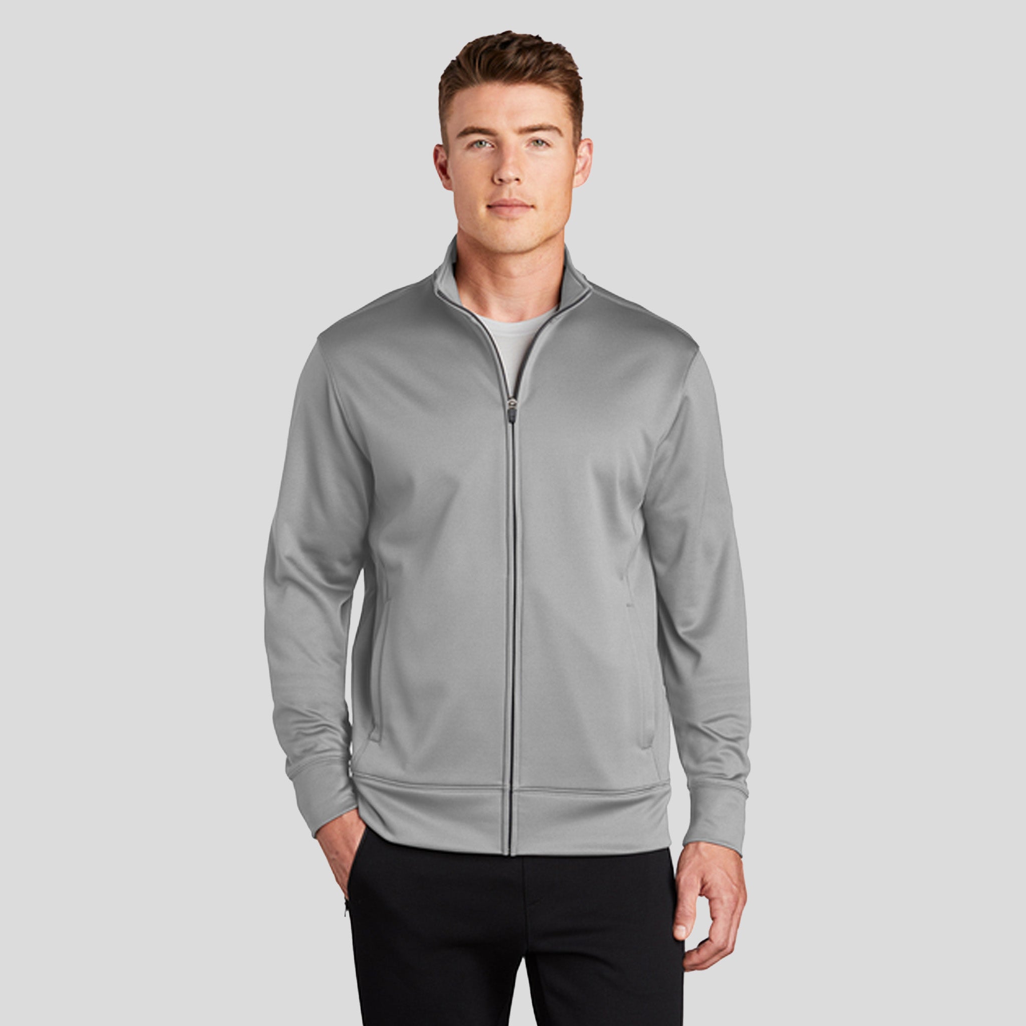 Sport-Wick® Fleece Full-Zip Jacket | Silver