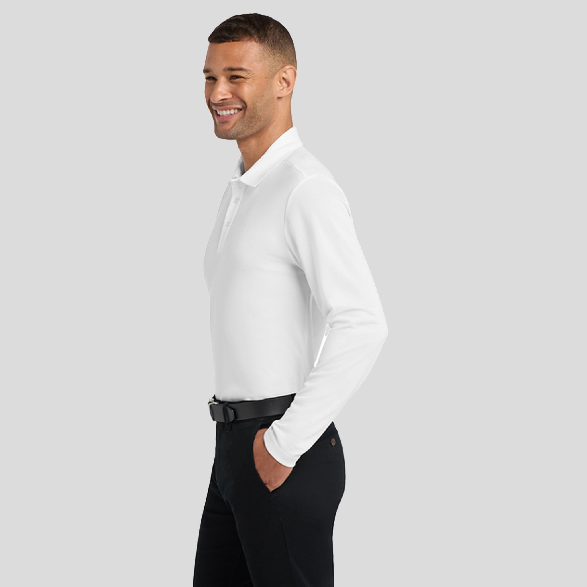 Silk Touch™ Performance Long Sleeve Polo | White