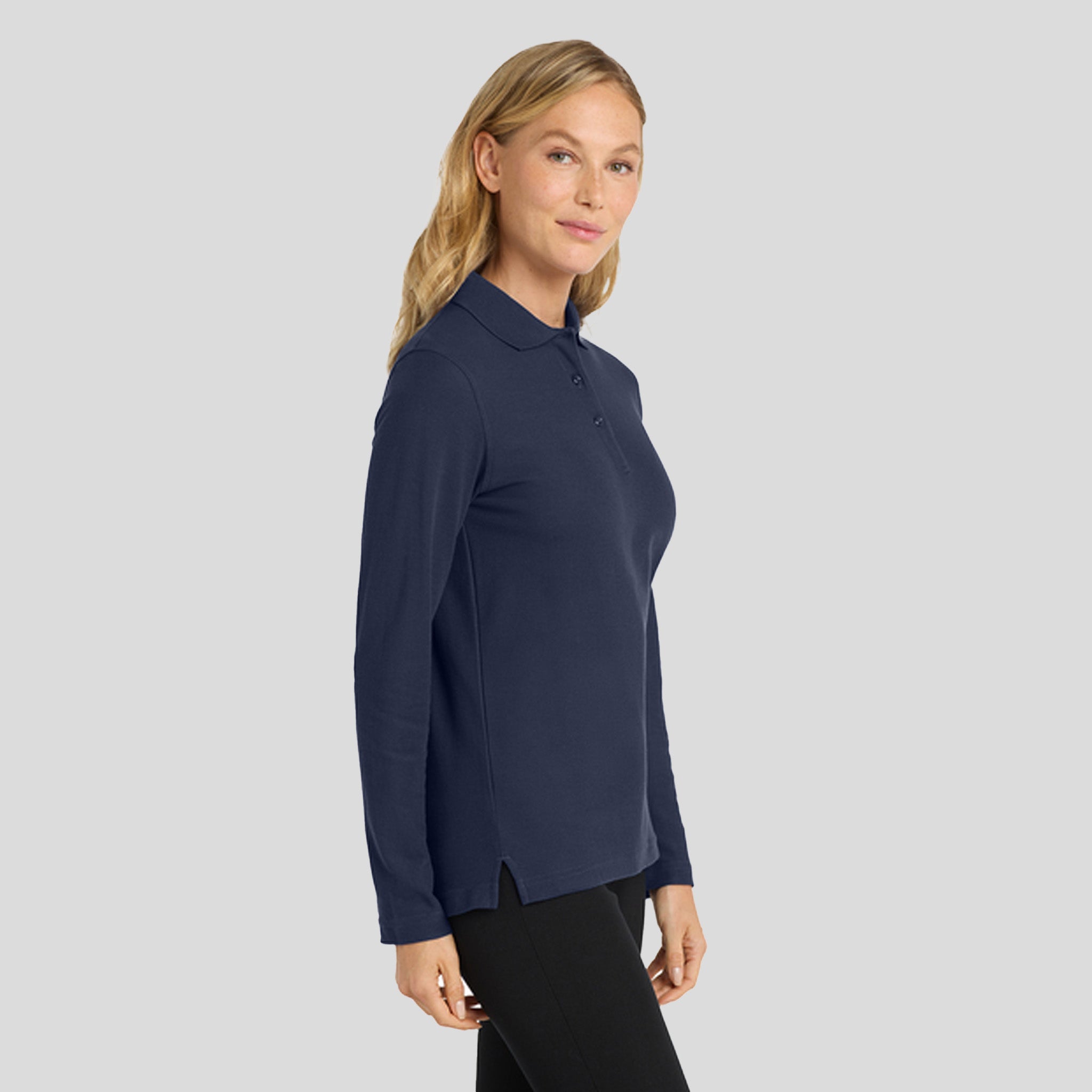 Women's Silk Touch™ Long Sleeve Polo | Navy