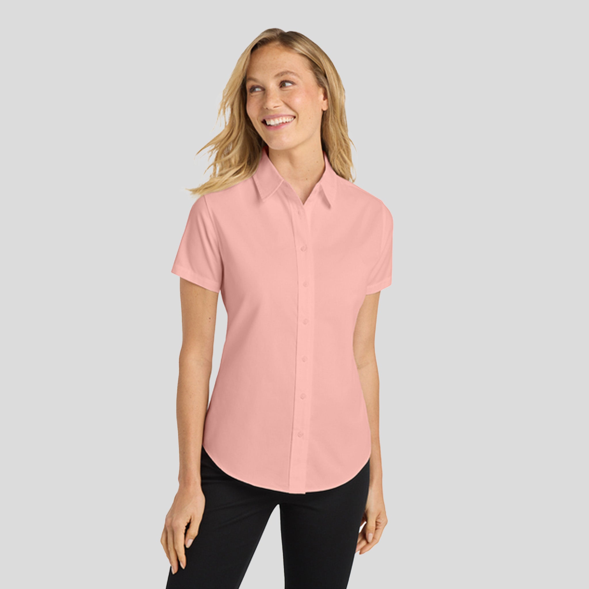 Women's Short Sleeve Easy Care Shirt | Light Pink