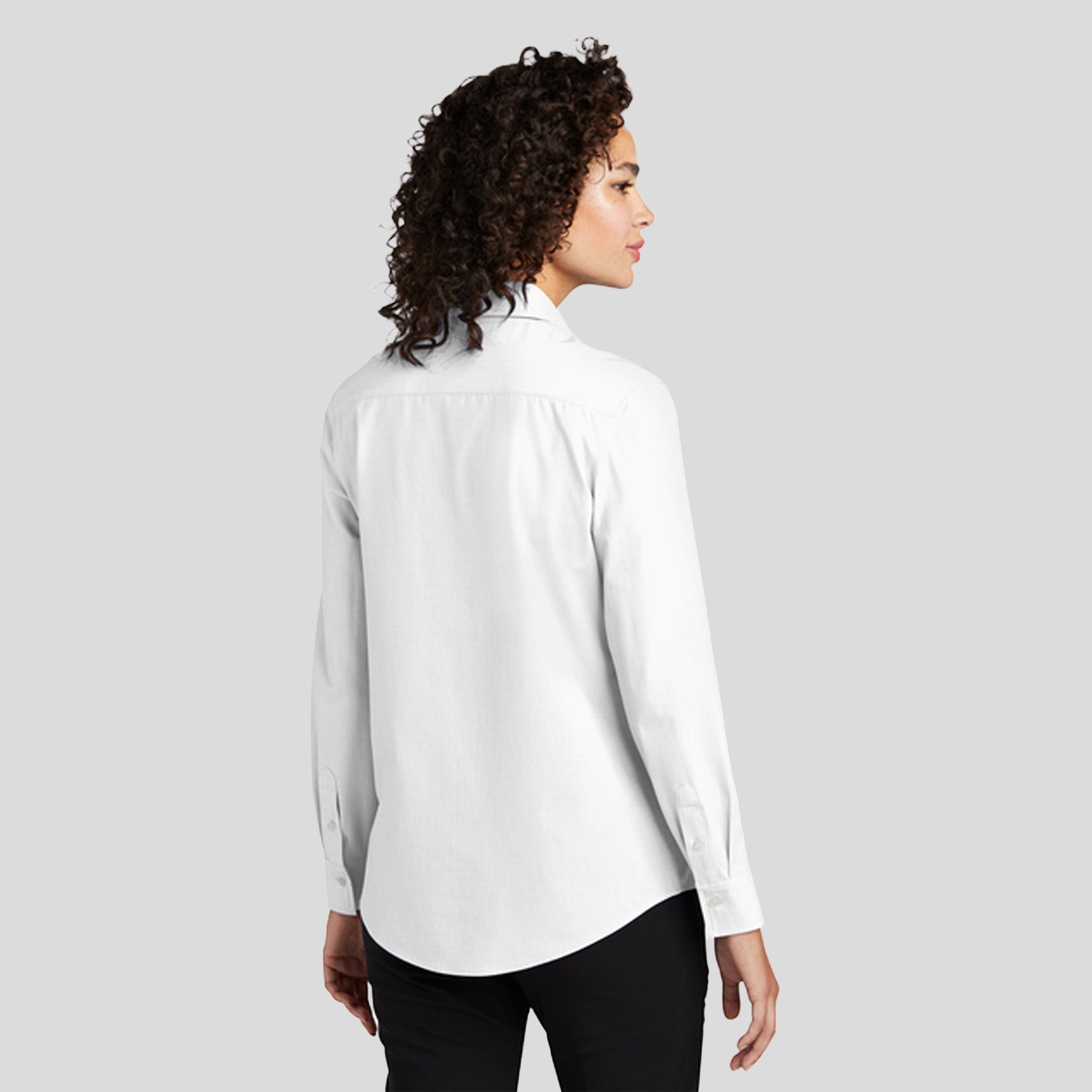 Women’s Long Sleeve Stretch Woven Shirt | White