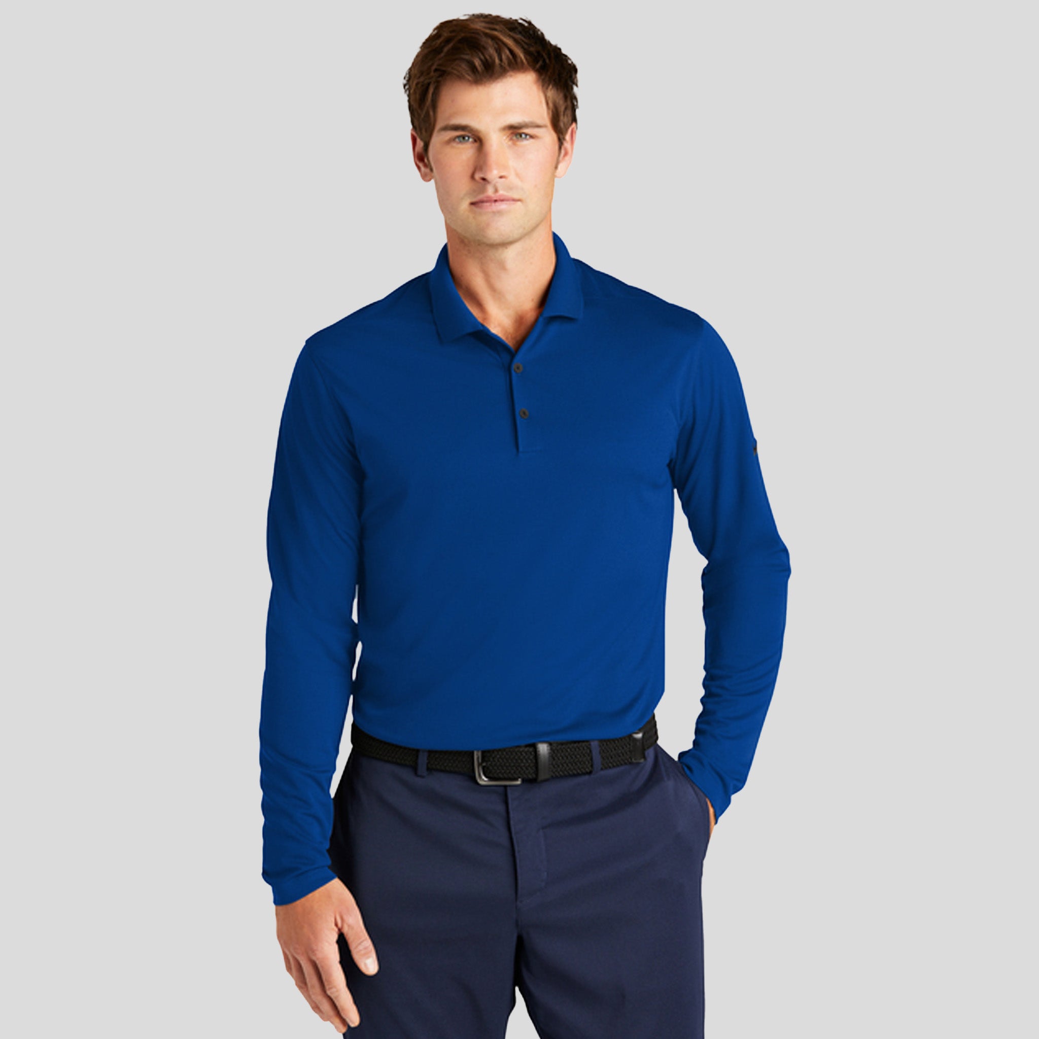 Dri-FIT Micro Pique 2.0 Long Sleeve Polo | Gym Blue