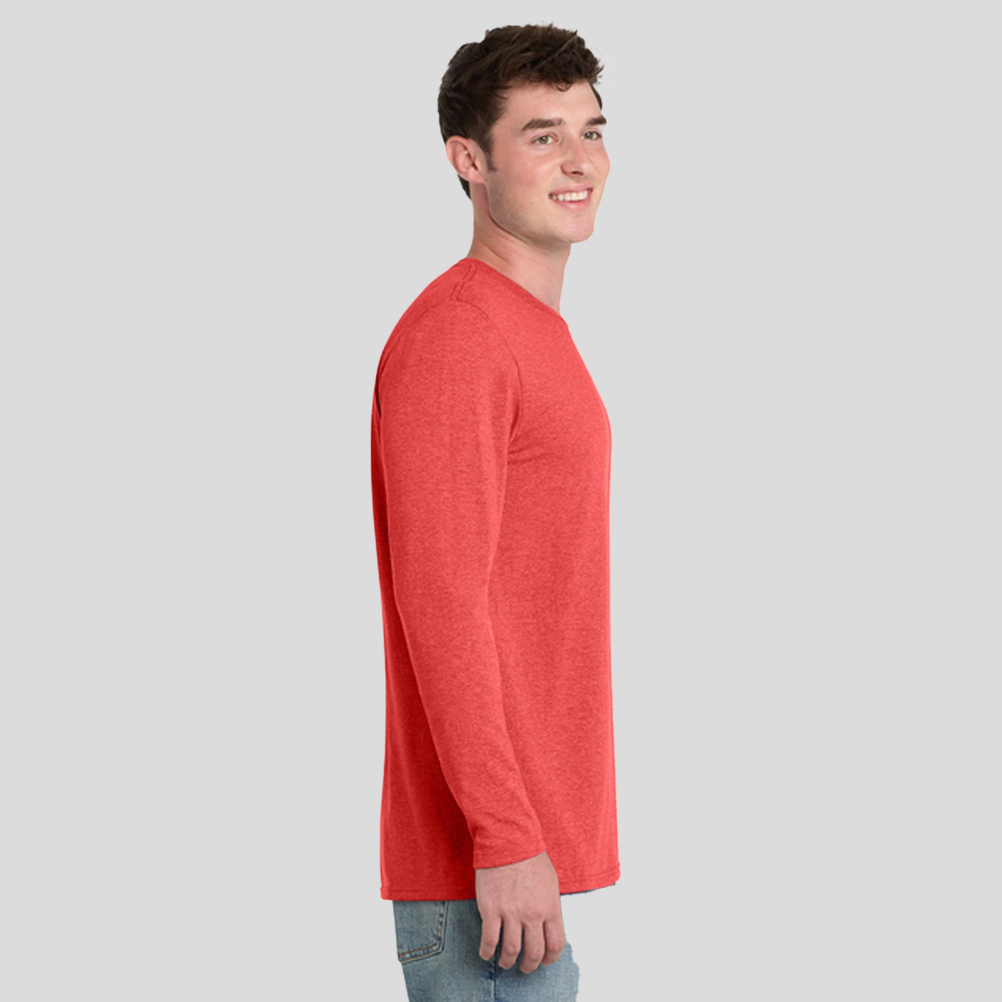 Tri-Blend Long Sleeve Tee | Bright Red Heather