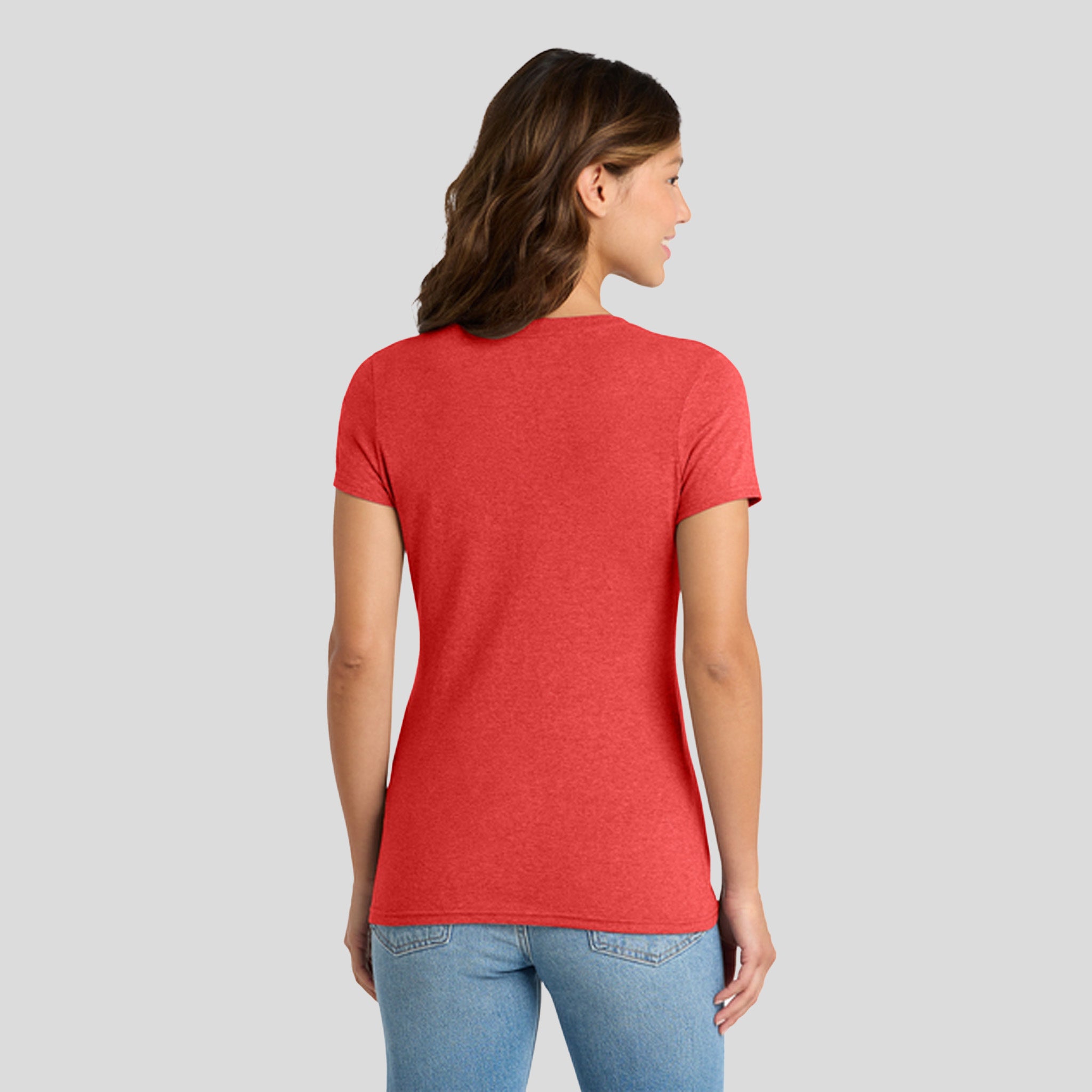 Women's Tri-Blend V-Neck Tee | Bright Red Heather