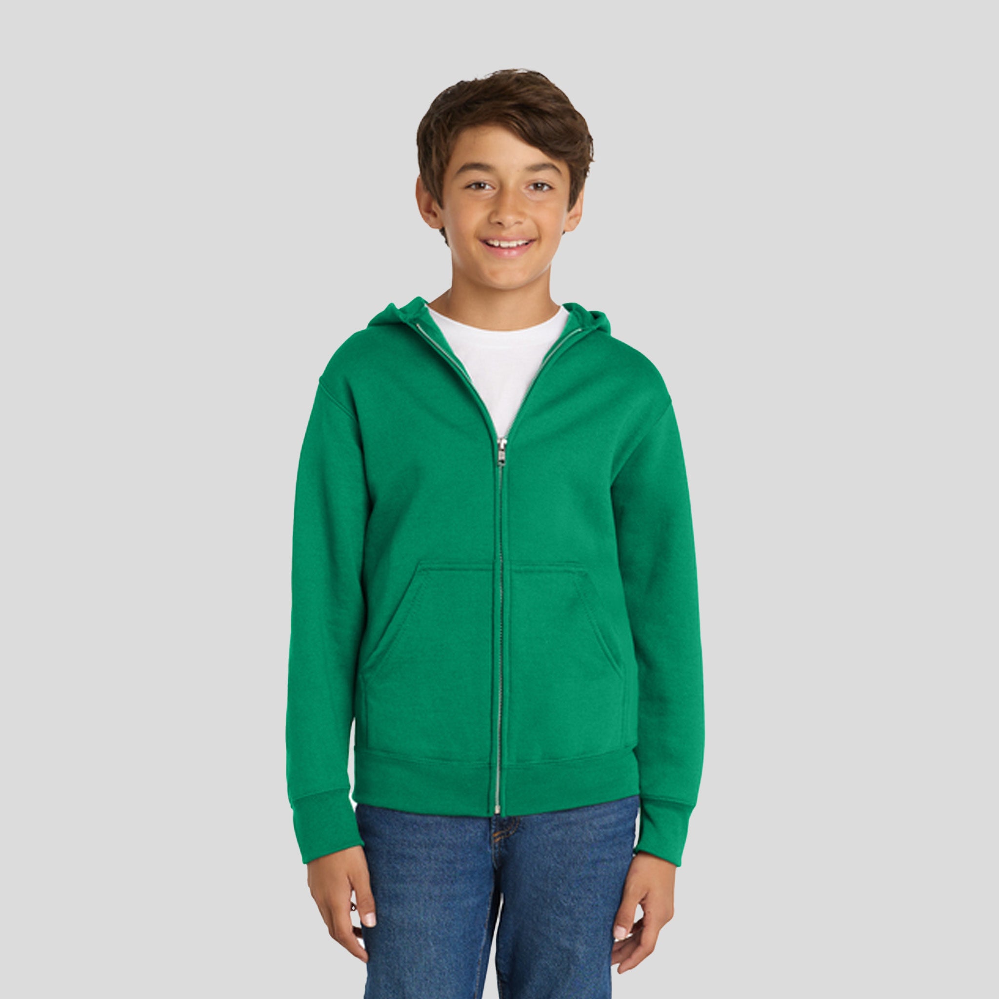 Youth Core Fleece Full-Zip Hooded Sweatshirt | Kelly