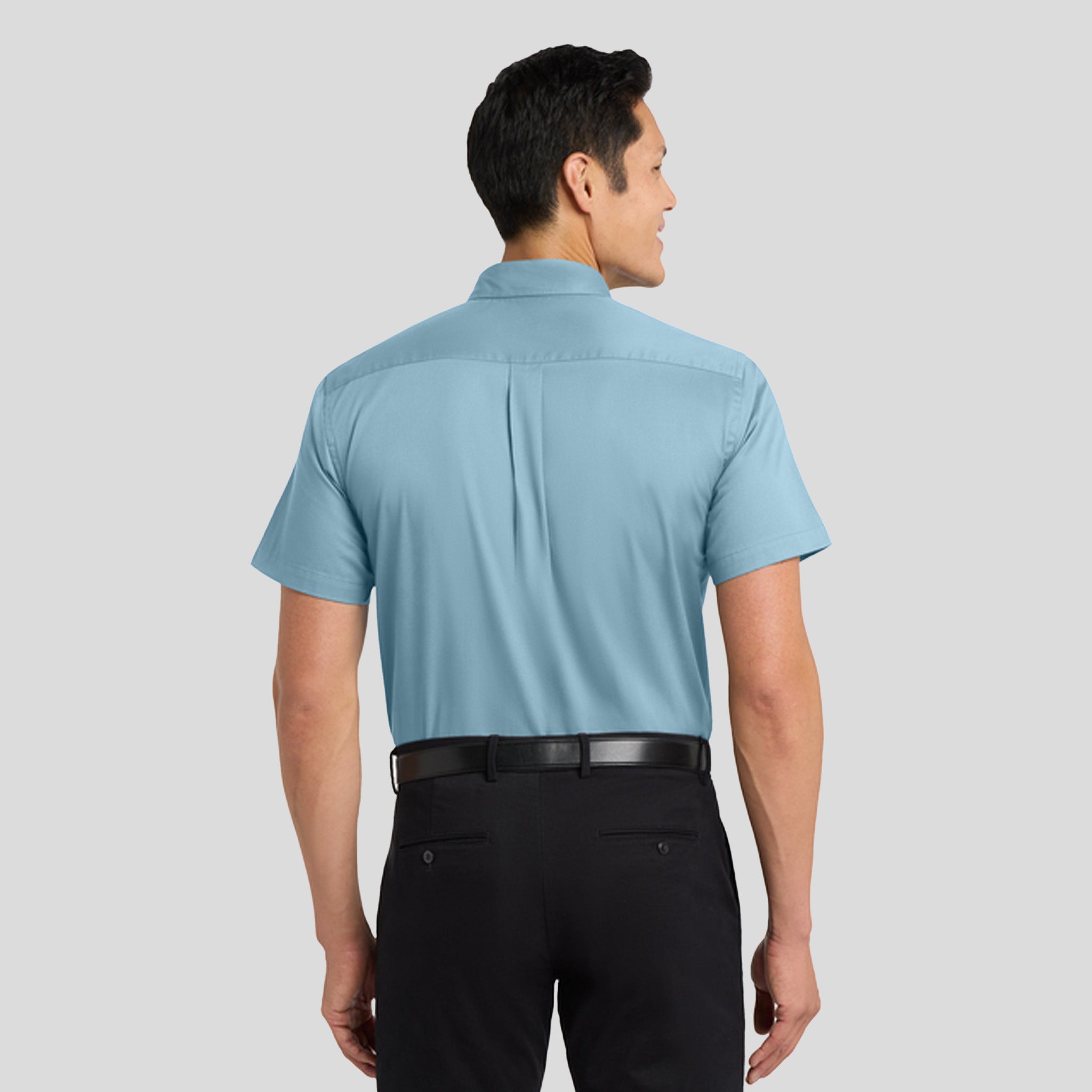 Short Sleeve Easy Care Shirt | Light Blue/Light Stone