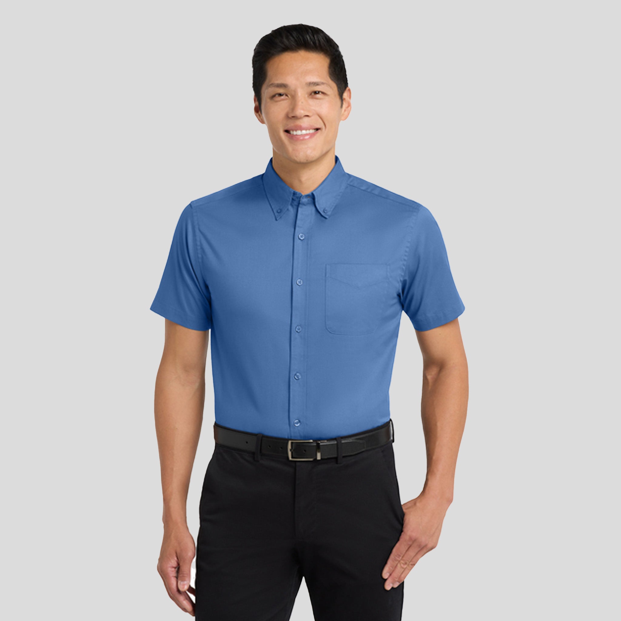 Short Sleeve Easy Care Shirt | Ultramarine Blue
