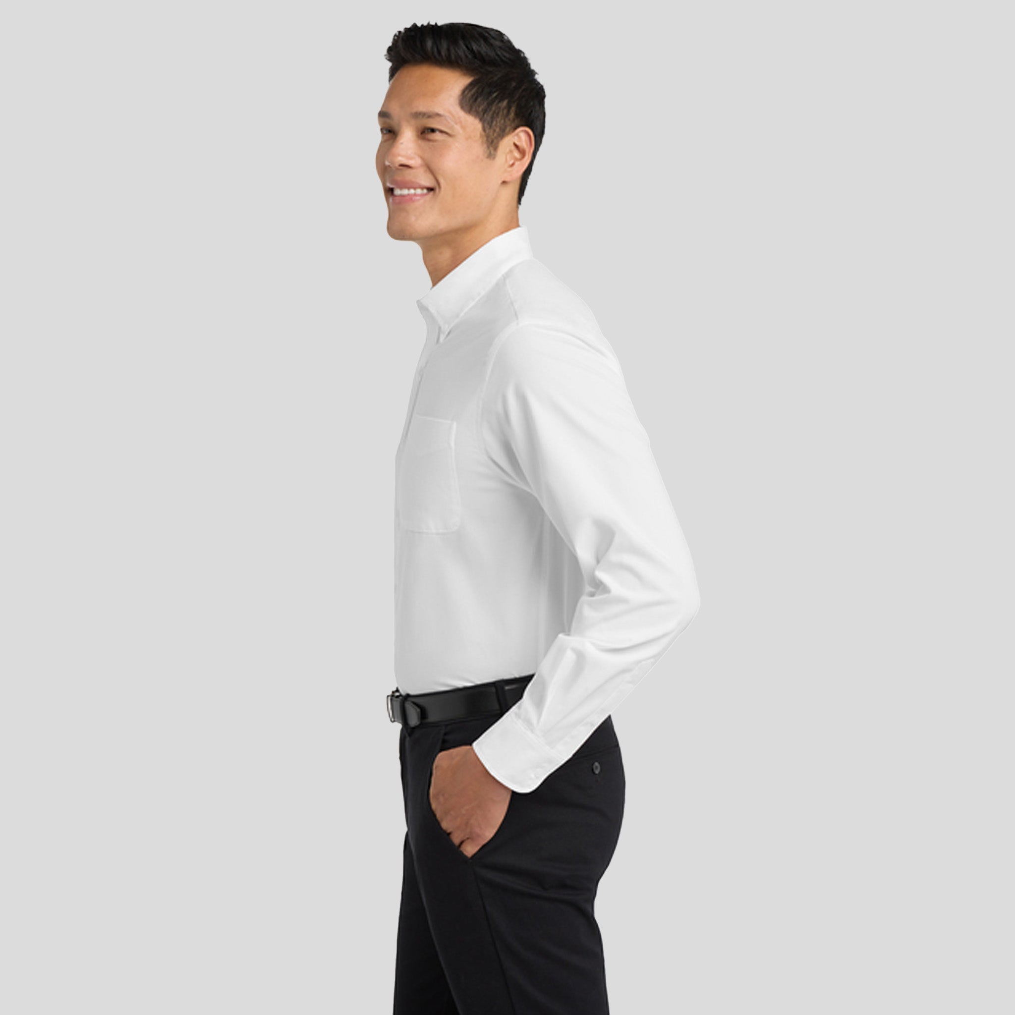 Long Sleeve Easy Care Shirt | White/Light Stone