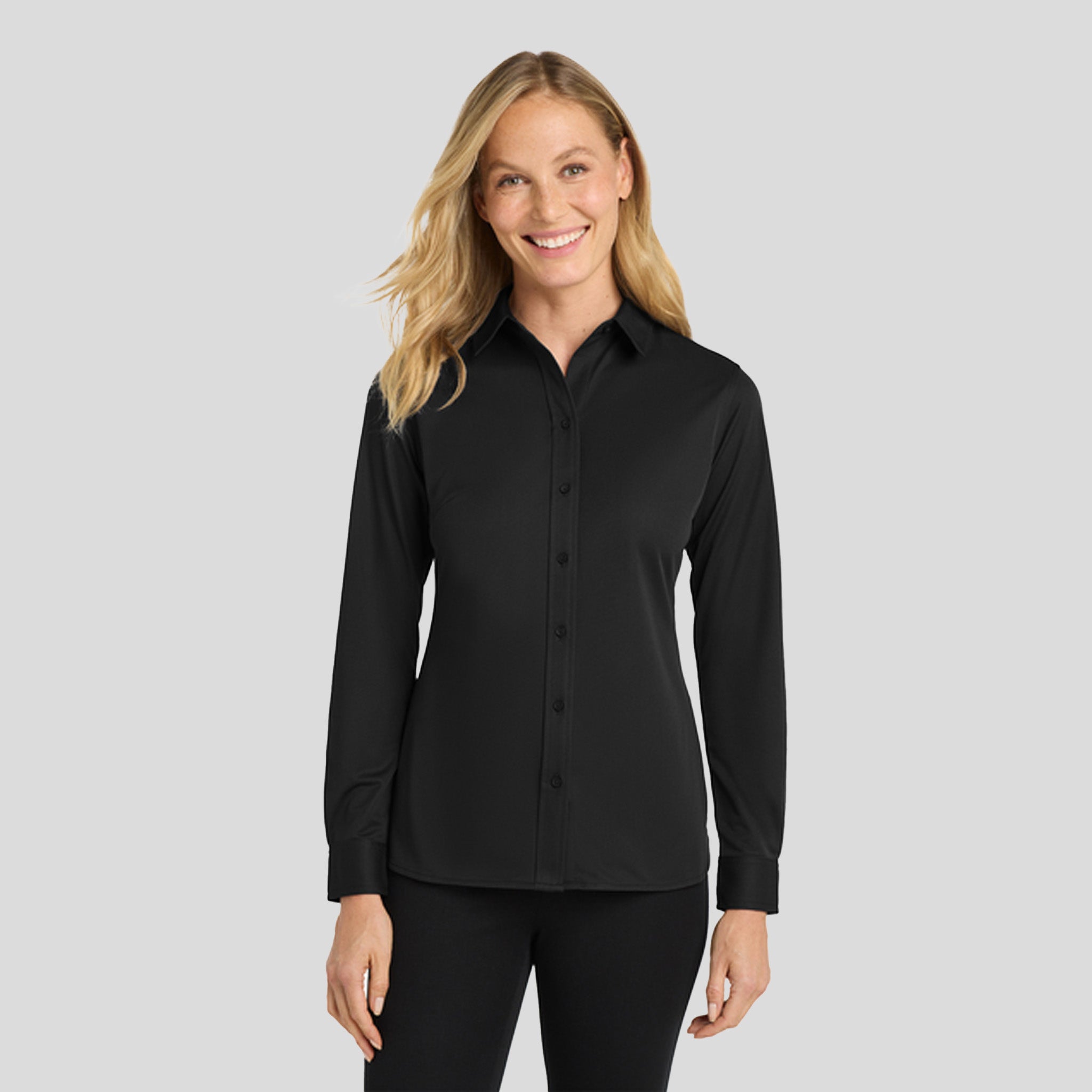 Women's Dimension Knit Dress Shirt | Black