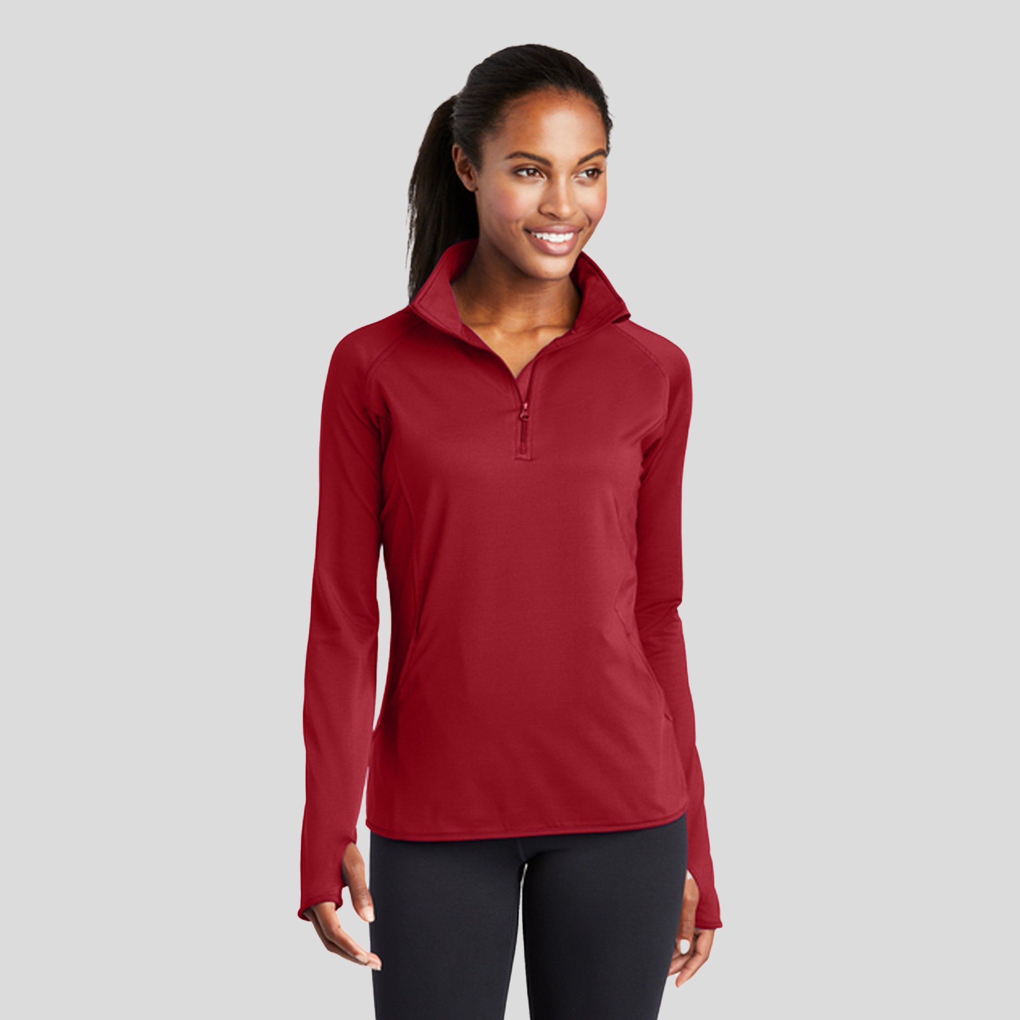 Women's Sport-Wick® Stretch 1/4-Zip Pullover | Deep Red