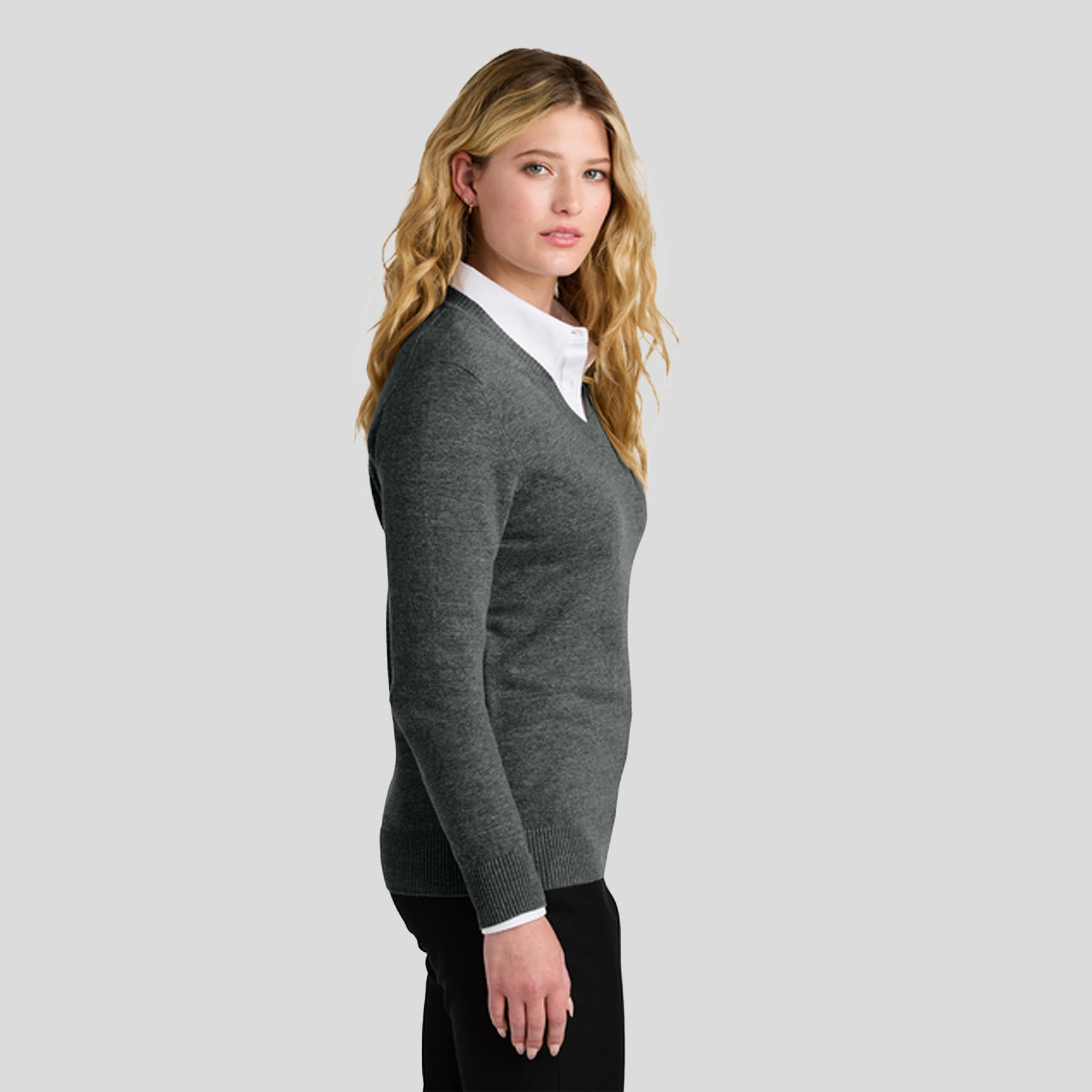 Women’s Easy Care V-Neck Sweater | Charcoal Heather