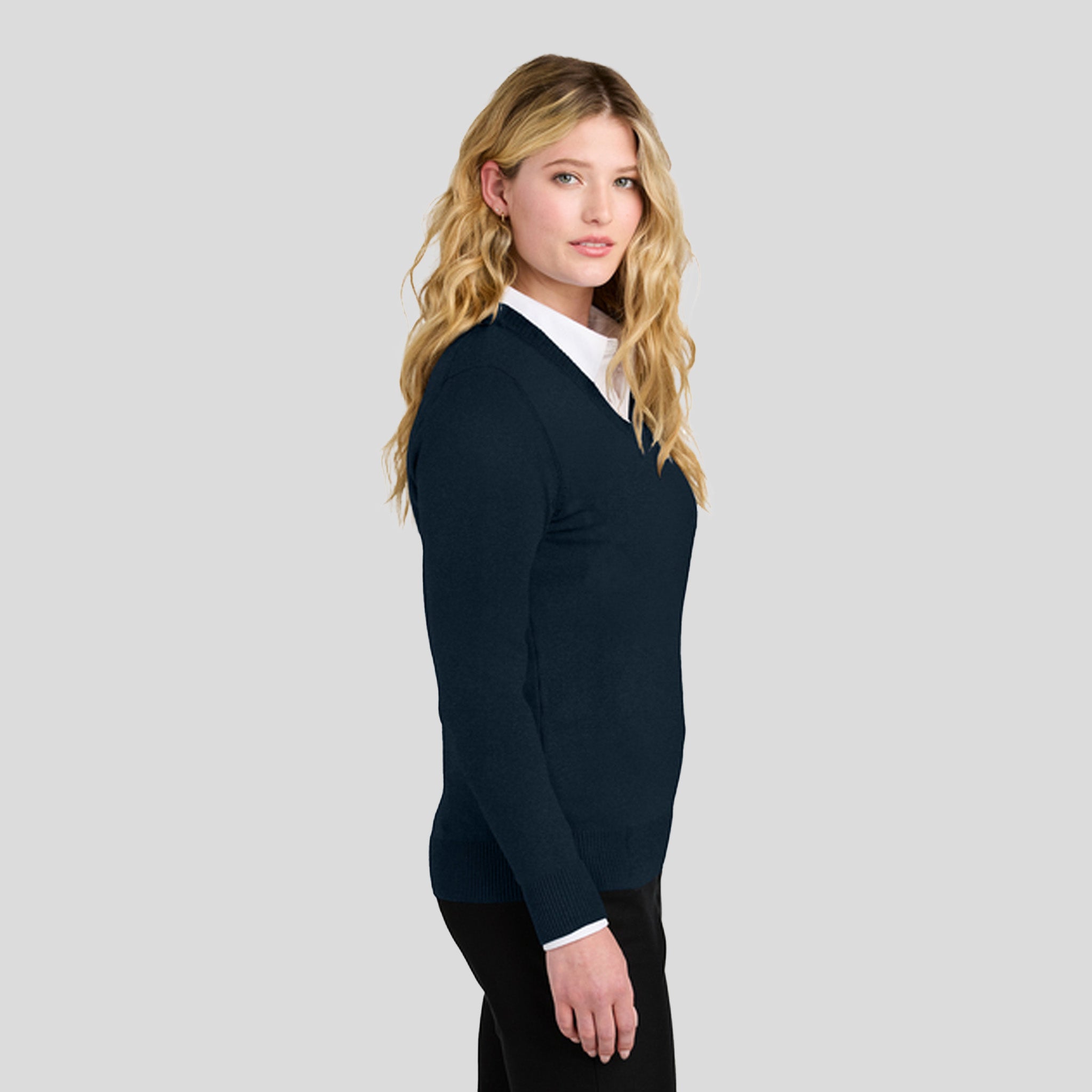 Women’s Easy Care V-Neck Sweater | River Blue Navy