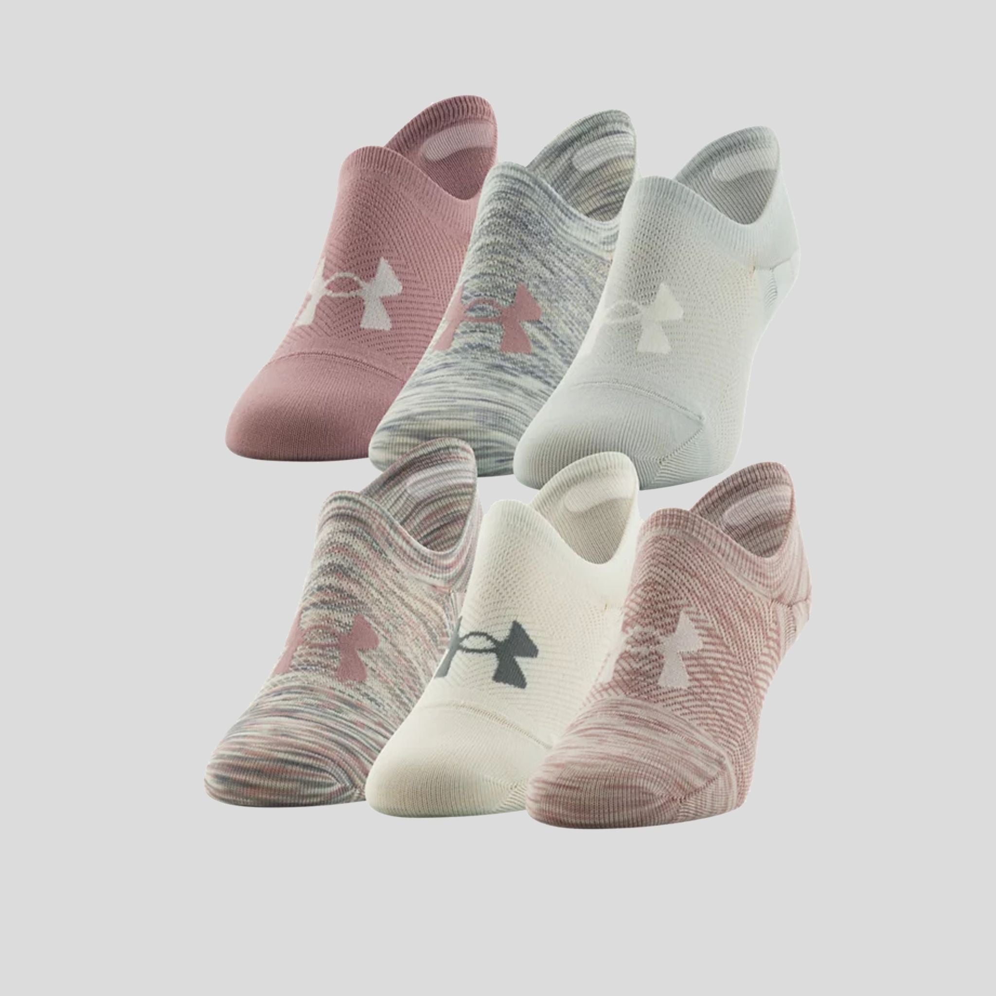 Unisex UA Essential 6-Pack No-Show Socks | Pink Elixir